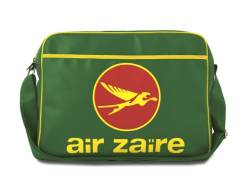 Logoshirt® Air Zaire I Logo I Umhängetasche I Schultertasche I Retro-Sporttasche I Kunstleder I Querformat I grün I Lizenziertes Originaldesign von Logoshirt