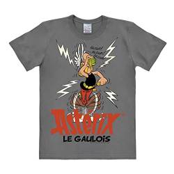 Logoshirt® Asterix der Gallier I Zaubertrank I T-Shirt Print I Damen & Herren I kurzärmlig I grau I Lizenziertes Originaldesign I Größe XL von Logoshirt