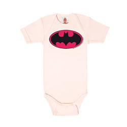 Logoshirt® DC Comics I Batman I Logo Pink I Baby Body Print I Kurzarm I Kleinkind I Mädchen I 100% Baumwolle I Hellrosa I Lizenziertes Originaldesign I Größe 86/92 von Logoshirt