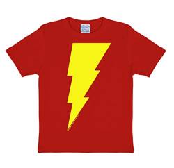 Logoshirt® DC Comics I Captain Marvel I Shazam I T-Shirt Print I Kinder I Mädchen & Jungen I kurzärmlig I rot I Lizenziertes Originaldesign; Größe 80/86 von Logoshirt