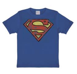 Logoshirt® DC Comics I Superman I Logo I T-Shirt Print I Kinder I Mädchen & Jungen I kurzärmlig I blau I Lizenziertes Originaldesign I Größe 158/164 von Logoshirt