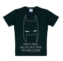 Logoshirt® DC I Batman I Always Be Yourself I T-Shirt Print I Kinder I Mädchen & Jungen I kurzärmlig I schwarz I Lizenziertes Originaldesign; Größe 122/128 von Logoshirt