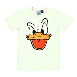 Logoshirt® Disney I Donald Duck I T-Shirt Print I Damen & Herren I kurzärmlig I altweiss I Lizenziertes Originaldesign I Größe L von Logoshirt