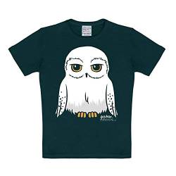 Logoshirt® Harry Potter I Eule I Hedwig I T-Shirt Print I Kinder I Mädchen & Jungen I kurzärmlig I schwarz I Lizenziertes Originaldesign I Größe 140/152 von Logoshirt