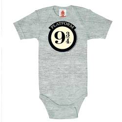 Logoshirt® Harry Potter I Platform 9 3/4 I Logo I Baby Body Print I Kurzarm I Kleinkind I Mädchen & Jungen I grau I Lizenziertes Originaldesign I Größe 98/104 von Logoshirt