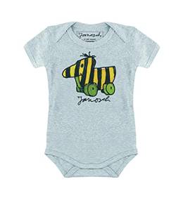 Logoshirt® Janosch I Tigerente I Baby Body Print I Kurzarm I Kleinkind I Mädchen & Jungen I grau I Lizenziertes Originaldesign I Größe 98/104 von Logoshirt