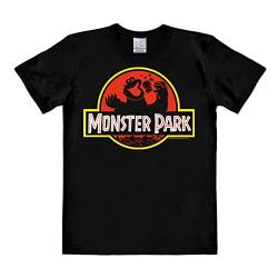 Logoshirt® Sesamstrasse I Krümelmonster I Monster Park I Logo I T-Shirt Print I Damen & Herren I kurzärmlig I schwarz I Lizenziertes Originaldesign I Größe 4XL von Logoshirt