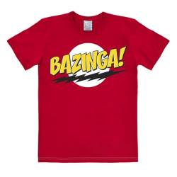 Logoshirt® The Big Bang Theory I Bazinga I T-Shirt Print I Damen & Herren I kurzärmlig I rot I Lizenziertes Originaldesign I Größe 3XL von Logoshirt