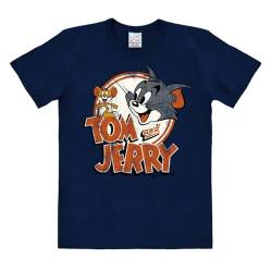 Logoshirt® Tom und Jerry I T-Shirt Print I Damen & Herren I kurzärmlig I dunkelblau I Lizenziertes Originaldesign I Größe XL von Logoshirt