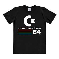 Logoshirt Herren T-Shirt Commodore - C64 - Nerd Rundhals Shirt, schwarz - Lizenziertes Originaldesign, Größe XS von Logoshirt