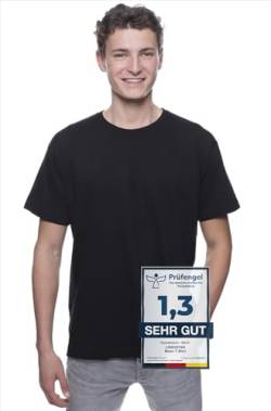 Logostar Basic Bigsize T-Shirt | Übergrösse Shirt 3XL - 15XL | Herren T Shirt in Übergröße aus Baumwolle mit Rundhals | Black, 12XL von Logostar