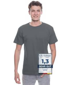 Logostar Basic Bigsize T-Shirt | Übergrösse Shirt 3XL - 15XL | Herren T Shirt in Übergröße aus Baumwolle mit Rundhals | Charcoal, 10XL von Logostar