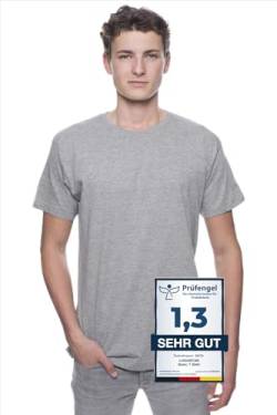 Logostar Basic Bigsize T-Shirt | Übergrösse Shirt 3XL - 15XL | Herren T Shirt in Übergröße aus Baumwolle mit Rundhals | Heather Grey, 12XL von Logostar