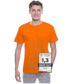 Logostar Basic Bigsize T-Shirt | Übergrösse Shirt 3XL - 15XL | Herren T Shirt in Übergröße aus Baumwolle mit Rundhals | Orange, 12XL von Logostar