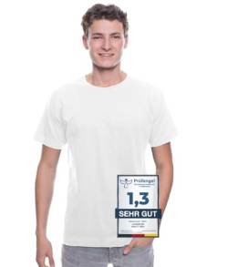 Logostar Basic Bigsize T-Shirt | Übergrösse Shirt 3XL - 15XL | Herren T Shirt in Übergröße aus Baumwolle mit Rundhals | White, 3XL von Logostar