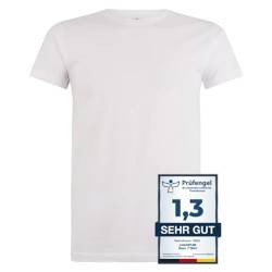 Logostar Basic Bigsize T-Shirt | Übergrösse Shirt 3XL - 15XL | Herren T Shirt in Übergröße aus Baumwolle mit Rundhals | White, 6XL von Logostar