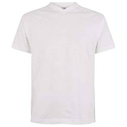 Logostar Basic Bigsize T-Shirt | Übergrösse Shirt 3XL - 15XL | Herren T Shirt in Übergröße aus Baumwolle mit V-Ausschnitt | White, 3XL von Logostar