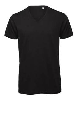 Logostar Long Fit T-Shirt | Herren T-Shirt extra lang XS - 3XL | Longshirt Herren aus Baumwolle mit V-Ausschnitt | Black / + 2cm (D) / XL von Logostar