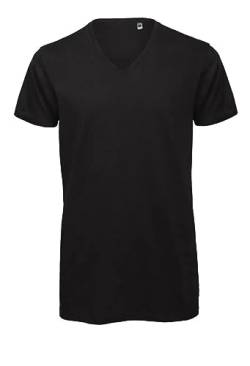 Logostar Long Fit T-Shirt | Herren T-Shirt extra lang XS - 3XL | Longshirt Herren aus Baumwolle mit V-Ausschnitt | Black / + 6cm (E) / XXL von Logostar