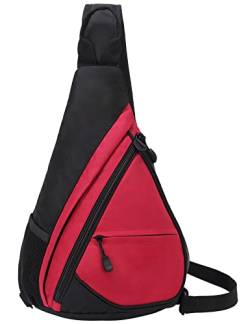 Lohol Dreieck Sling Bag Umhängetasche, Crossbody-Schultertasche Urben/Outdoor/Reise-Tagesrucksack für Frauen & Männer (Rot/M) von Lohol