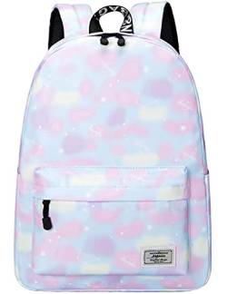 Lohol Leichter Schulrucksack für Mädchen, Kinder-Schulranzen-Rucksack mit Galaxie Aufdruck (Rosa) von Lohol