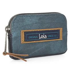 Lois - Geldbörse für Frauen Kunstleder Klein mit RFID-Sperrschutz 315502, Blau von Lois