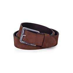 Lois - Gürtel Herren Damen, Damen Suede belt, Velour Leather Belt, Echtledergürtel Mens Belts Samtleder 35 mm breit 49809, Braun von Lois