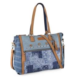 Lois - Handtasche Damen Groß - Elegante Shopper Damen Groß für jeden Anlass, Tasche Damen mit Stil 318641, Blau von Lois