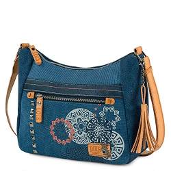 Lois - Handtasche Damen Umhängetasche Damen Klein & Stilvoll Handtasche Damen Umhängetasche Crossbody Bag Damen 310556, Blau von Lois