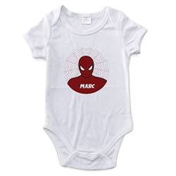 Baby Body Kurzarm. Baby Body Personalisiert. Verschiedene Größen. 0-12 Monate. Mehrere Modelle. Superhero. SPINNE von LolaPix