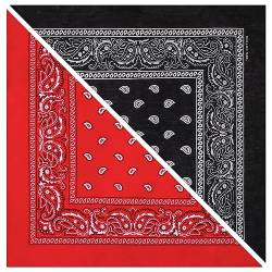 Lollanda 2 Stück Bandana Kopftuch, Bandana Herren Kopftuch, Bandana Damen Baumwolle, Bandana Damen Schwarz, Halstuch Rot, Bandana Set von Lollanda