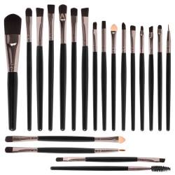 Lollanda 20 Stück Professionelle Make Up Pinsel Set Schwarz Rosa, Gesicht Pinselset Makeup, Wiederverwendbar Kosmetikpinsel Set, Waschbar Schminkpinsel Set für Gesichtspinsel (Schwarz) von Lollanda