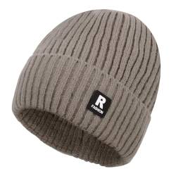 Lollanda Beanie Mütze, Herren Wintermütze Strickmütze, Damen Dehnbare Weiche Wollmütze, Unisex Winter Warme mütze, Geschenk für Freundin männer Frauen (Helles Khaki) von Lollanda