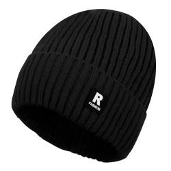 Lollanda Beanie Mütze, Herren Wintermütze Strickmütze, Damen Dehnbare Weiche Wollmütze, Unisex Winter Warme mütze, Geschenk für Freundin männer Frauen (Schwarz) von Lollanda