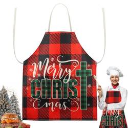 Lollanda Weihnachten Schürze Küche Kochschürzen, Weihnachtsschürze Schürze Damen Weihnachten, Erwachsene Kochschürze Weihnachten für Koch Weihnachtensparty Heiligabend Damen Herren (Rot) von Lollanda