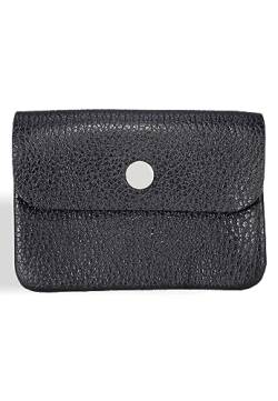 Damen Geldbörse minimalistisch, klassischer Geldbeutel aus genarbten, echten Leder - Mia (schwarz) von Lolus