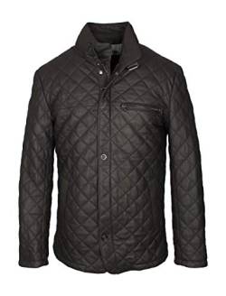 Elegante und hochwertige Herren Premium Lederjacke Leno aus weichem Lammleder (Größen 46-68) (56, Schwarz) von Lolus