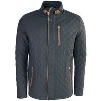 Lolus Lederjacke Apollo Dunkelblau Braun Gesteppte Herren Lang Lederjacke aus weichem Lammnappa Leder von Lolus