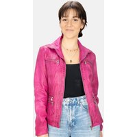 Lolus Lederjacke Clara shocking pink Klassisch elegante Damen Lederjacke aus weichem Lammnappa Leder von Lolus