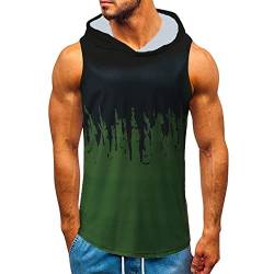 Ärmellose T-Shirts Herren Festival Outfit Sommer Mit Kapuze Tanktop Sommer Trägershirt Mit Kapuze Gym T-Shirts Tshirt Mit Kapuze Lung Tanktops Unterhemd Axelshirt von Lomelomme