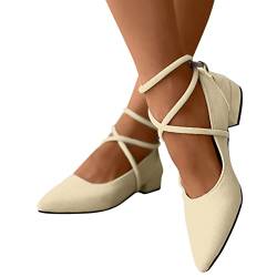 Balerinaschuhe Damen Schuhe Bequeme Pumps Flache Schuhe Zum Abendkleid Elegant Für Hochzeit Sandalen Sommer Ballerinas Slip On Pantoffeln von Lomelomme