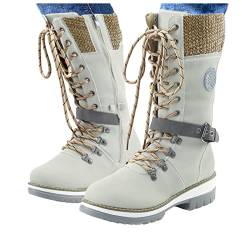 Boots Damen Gefüttert Hoch Knielang Schneeschuhe Schnürriemen Platform Stiefel Wasserdicht Wanderschuhe Stiefel Sicherheitsschuhe Schneeboots Winterstiefel Westernreitstiefel Schneeschuhe Sale Mädchen von Lomelomme