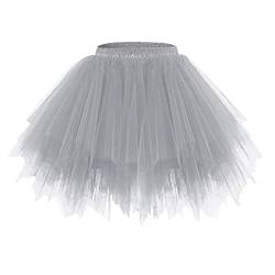 Damen Karneval Kostüm Tüllrock Elegant Tütü Petticoat Unterrock 50er Vintage Tutu Ballet Tanzrock Tanzkleid Ballkleid Kurz Retro A Linie Party Petticoat Karneval Fasching Röcke von Lomelomme