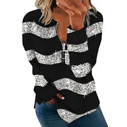 Damen Oberteil Glitzer Casual Einfarbig Damenbluse Shirt Tunika Shirts Pailletten Mode Blusen Sweatshirt T-Shirt Sparkle Tunika Frauen Silvester Oberteile Glitzer Top von Lomelomme