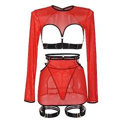 Dessous Sexy Set Lingerie Women Negligee Damen Sexy Große Größe Festival Outfit Damen Rave Latex Slip Kinky Sexy Kleidung Damen Damen Bodysuit Dessous Halter Damen Dessous Erotisch Sex von Lomelomme