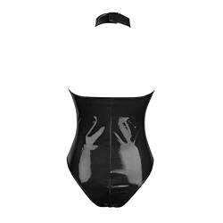 Lack Und Leder Sexy Frauen Bodycon Schwarz Reizwäsche Body Lederoptik Korsett Wetlook Dessous Bodysuit Dessous Latex Babydoll Unterwäsche Lingerie Shapewear von Lomelomme