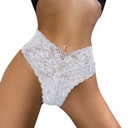 Lomelomme Bauchweg Slip Damen Stringtanga Unterhosen Set String Tanga Set Sexy High Waist Slip Thongs Women Unterhosen Baumwolle Spitze Women Underwear Nahtlos-Slip Hipster Unterwäsche Damen von Lomelomme