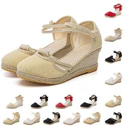 Lomelomme Damen Klassische Ballerinas, Runde Zehe Komfort Sommerschuhe Faltbare Geschlossene Espadrilles Pump Bequem Lässig Flache Schuhe von Lomelomme