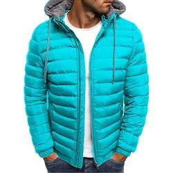 Lomelomme Daunenjacke Herren Einfarbig Übergangsjacke mit Kapuze Ultraleicht Gepolstert Herbst Winter Jacke Übergang Stehkragen Outdoor Steppjacke Kapuzenjacke von Lomelomme