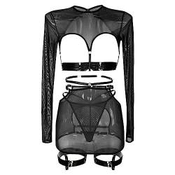 Lomelomme Dessous Damen Sexy Unterwäsche Unterwäsche Frauen Sexy Set Damen Body Rave Outfit Slip Ouvert Leder BH Lack Dessous Frauen Sexy Sexy Unterwäsche Für Frau Erotisch Sex Sm Outfit Latex Bikini von Lomelomme